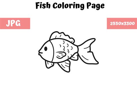 Coloring Book Page for Kids - Fish Graphic by MyBeautifulFiles ...