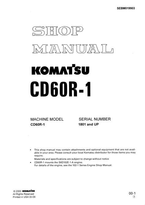 Komatsu CD60R-1 Crawler Carrier Shop Manual Download