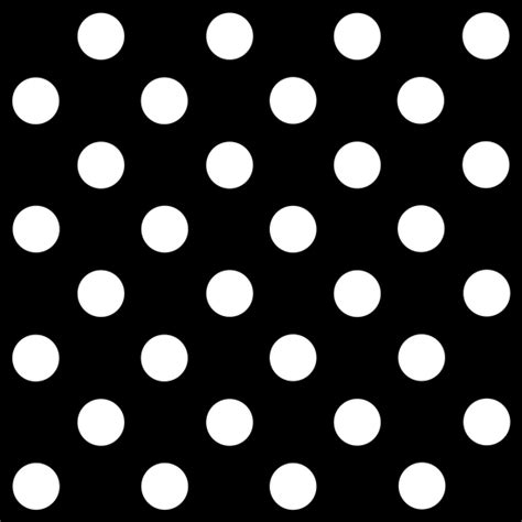 White Polka Dots on Black Background - Free Clip Art