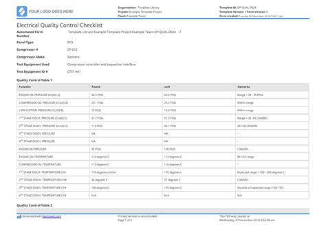 Free Quality Control Checklist Template - PRINTABLE TEMPLATES