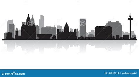 Liverpool England City Skyline Silhouette Stock Vector - Illustration ...