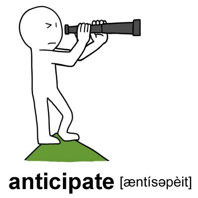 anticipateの意味、読み方-anticipateとexpectの違い | イラストと語呂合わせで覚える英単語