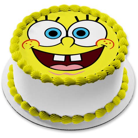 SpongeBob SquarePants Circle Face Edible Cake Topper Image ABPID12433 ...