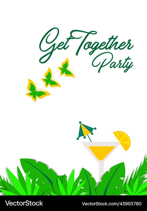 Get together party invitation card design Vector Image