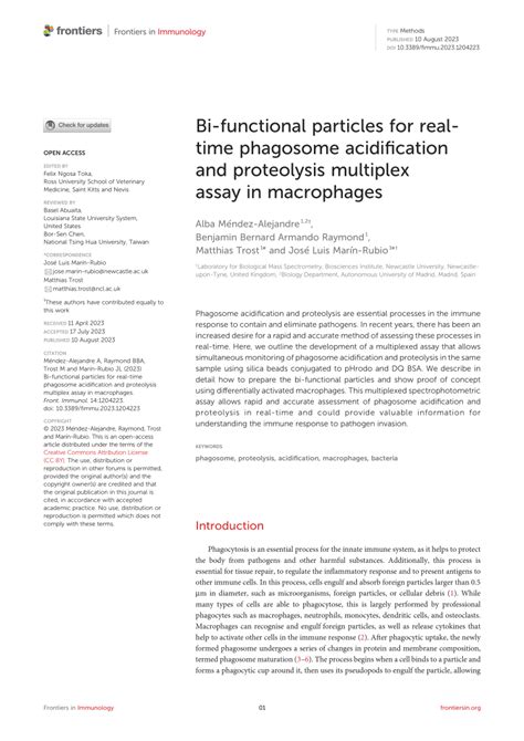 (PDF) Bi-functional particles for real-time phagosome acidification and proteolysis multiplex ...