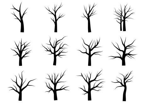 Bare Tree Silhouette Vector Art, Icons, and Graphics for Free Download