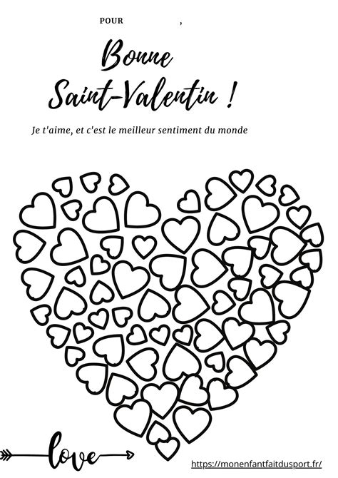 100 Coloriages faciles Saint Valentin - Mon enfant fait du sport ...