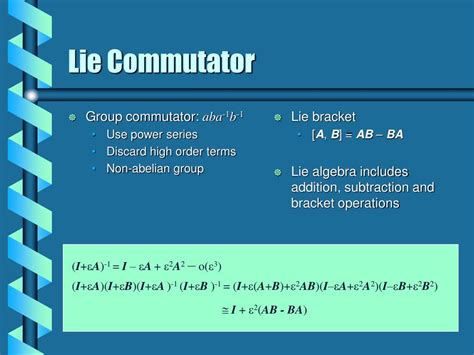 PPT - Lie Algebra PowerPoint Presentation, free download - ID:6690276