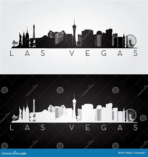 Las Vegas Skyline Silhouette Vector Illustration | CartoonDealer.com #81779622