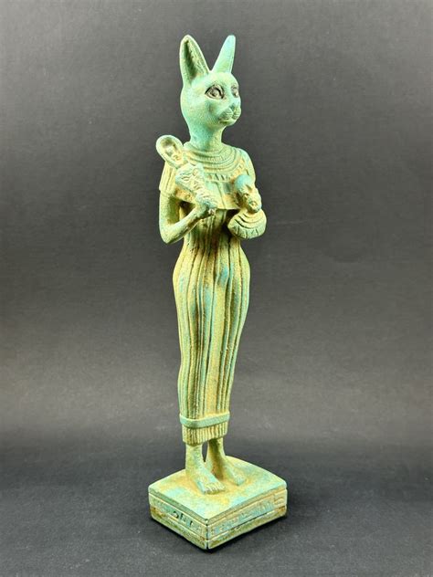 Egyptian Set of Bastet Statues Standing Bastet Statue Free - Etsy