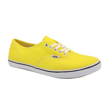 Vans Authentic Lo Pro QES7Z4 Womens Canvas Laced Trainers Shoes Yellow