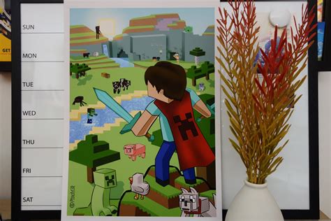 Minecraft Original Art Print /A4 A5 - Etsy