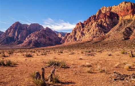 Wallpaper USA, sky, desert, mountains, rocks, Nevada, sunny, dry, Red Rock Canyon images for ...