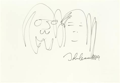 Sold Price: John Lennon: A large self-portrait with Yoko Ono, 1969 ...