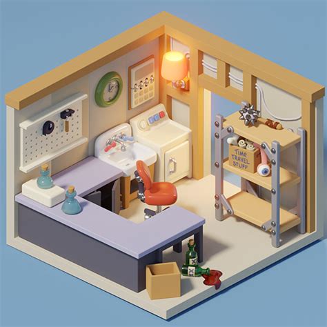 Rick And Morty Garage on Behance in 2022 | Isometric design, Bedroom cartoon, Isometric art