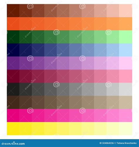 Color Palette Grid. Multicolor Gradient Blocks. Rainbow Spectrum Chart ...