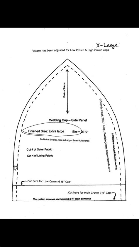 Pin by Annie Sim on costume | Cap patterns, Welder cap, Welding cap pattern