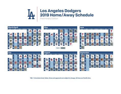 La Dodgers Schedule Printable