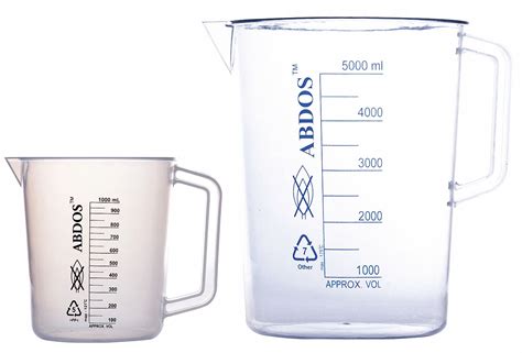 UNITED Plastic Beaker, Tall Form with Handle, 2000 to 10,000mL, 1 EA - 23YW65|P50908 - Grainger