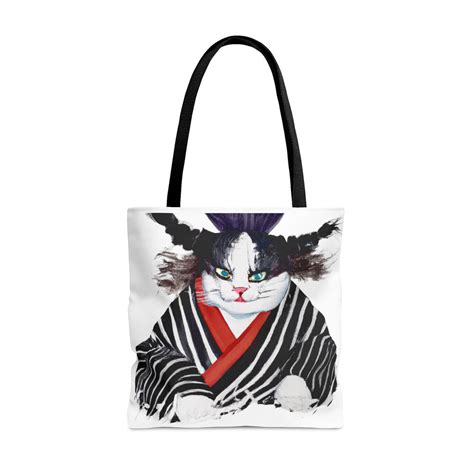 Mikado Cat Tote Bag, White Cat, Blue Eyes and Sinister Smile, I've Got ...