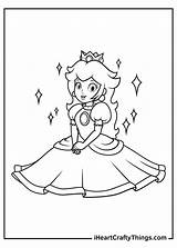 Princess Peach Coloring Pages  Super mario coloring sketch template