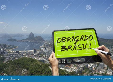 Obrigado Brasil Soccer Football Tactics Board Rio De Janeiro Stock Photo - Image: 42176710