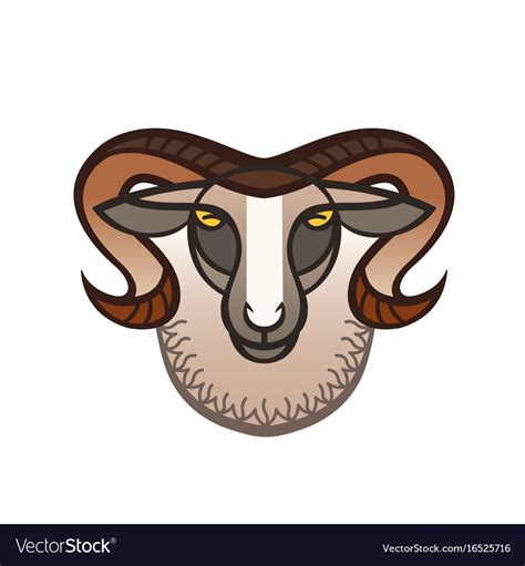 Drawing head of ram Royalty Free Vector Image - VectorStock