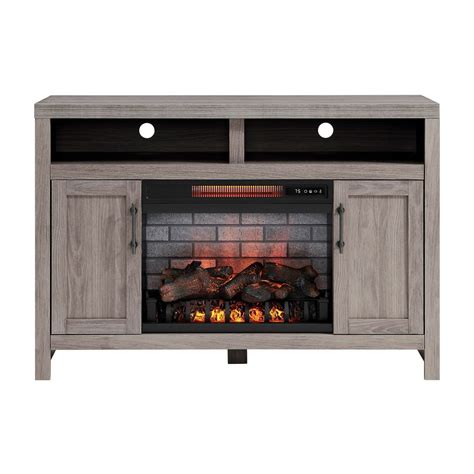 Greentouch 48-in W Weathered Gray Infrared Quartz Electric Fireplace ...