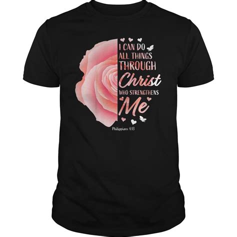 Philippians 4:13 Christian Bible Verse Shirt Women Kid Gifts