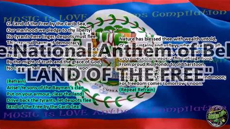 Belize National Anthem LAND OF THE FREE with music, vocal and lyrics English - YouTube