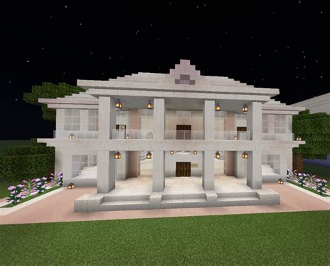 Quartz and white terracotta house | Minecraft house designs, Minecraft modern, Minecraft houses