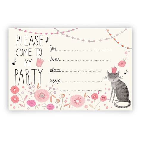 Kitty Party Invitation printable download | Cat birthday party, Birthday party invitations free ...