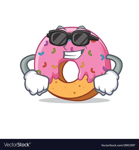 Super cool donut character cartoon style Vector Image