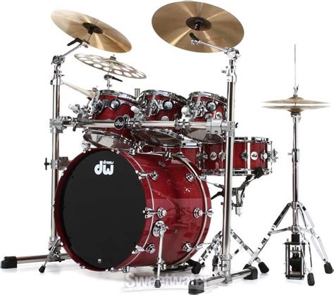 DW Collector's Lacquer Custom Purpleheart Wood Shell Pack - 7-pc - Gloss Natural with Nickel ...