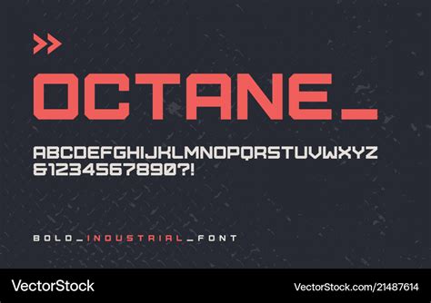 Bold industrial style display font modern Vector Image