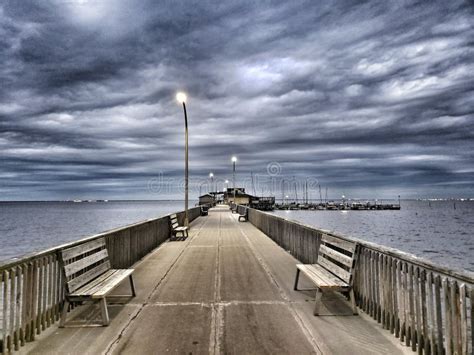 The Fairhope Municipal Pier at Sunset Stock Photo - Image of architecture, aerial: 141065720