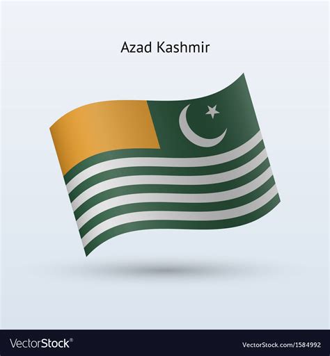 Azad kashmir flag waving form Royalty Free Vector Image