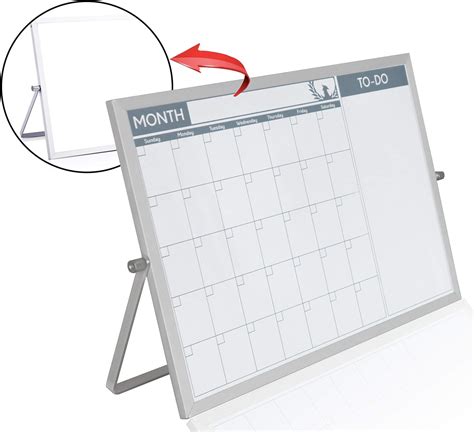 Amazon.com : Small Double Sided White Board Calendar - Mini Portable Desktop Dry Erase Board ...