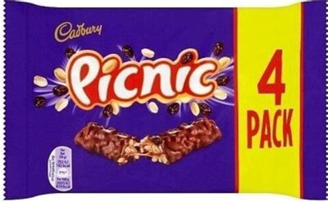 Cadbury Picnic Chocolate Bar 4 Pack - 152 g, Nutrition Information | Innit