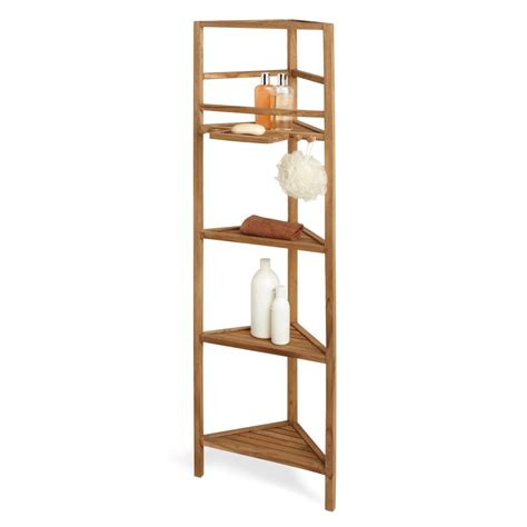 59" Teak Corner Bathroom Shelf | Teak shower shelf, Bathroom shelves ...