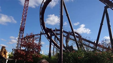 Nemesis Inferno Roller Coaster Ride At Thorpe Park Resort - YouTube