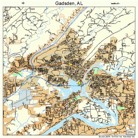 Gadsden Alabama Street Map 0128696