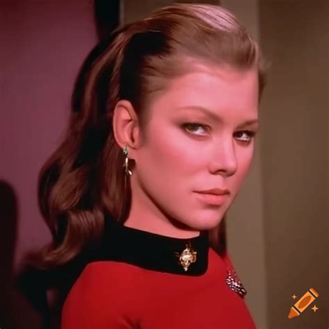 William shatner as female captain kirk in star trek uniform on Craiyon