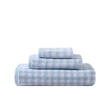 Laura Ashley Ginny 100% Cotton Terry- 3 Piece- Towel Set Blue- 3 Pc ...