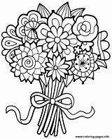 Bouquet Of Flowers Coloring Page Printable sketch template