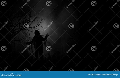 Nightmare Halloween Horror Concept Design Background Stock Illustration ...