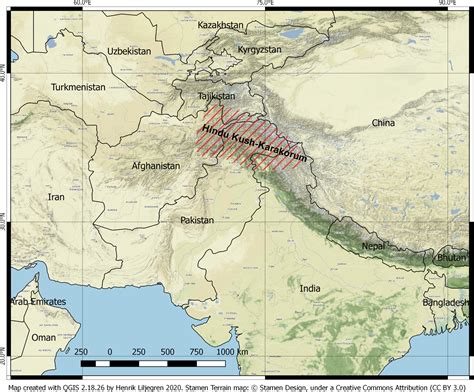 Hindu Kush Mountains Map