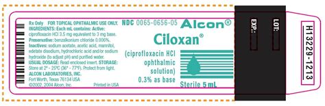 Ciloxan Ophthalmic Solution - FDA prescribing information, side effects ...