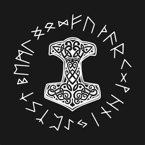 Vikings Mjolnir and Rune Wheel Norse Mythology Symbol by socialrebellion | Viking symbols, Norse ...