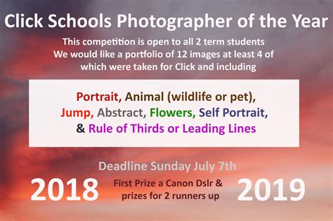 Click Schools Photographer of the Year Award - CLICK PHOTOGRAPHY WORKSHOPS